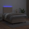 vidaXL Boxspring posteľ matrac a LED kapučínová 120x200 cm umelá koža