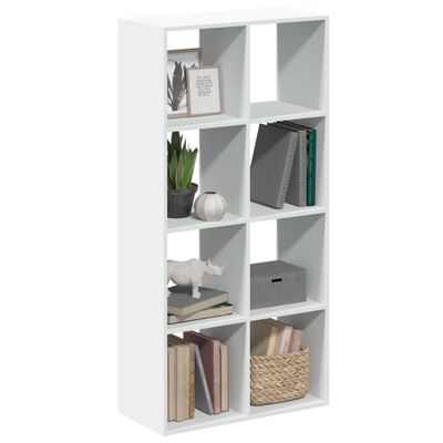 vidaXL Deliaca stena Knižnica biela 69,5x29x137,5 cm, umelé drevo