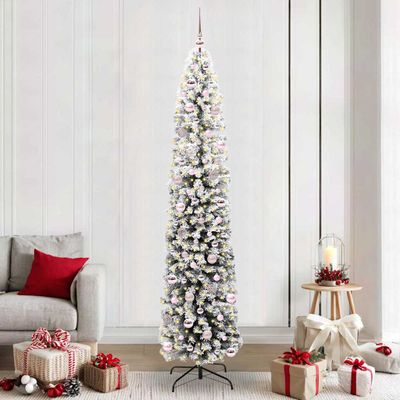vidaXL Umelý vianočný stromček Zelená 240 cm PVC, oceľ a plast