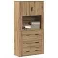 vidaXL Highboard Remeselný dub 80 x 33 x 150 cm Kompozitné drevo