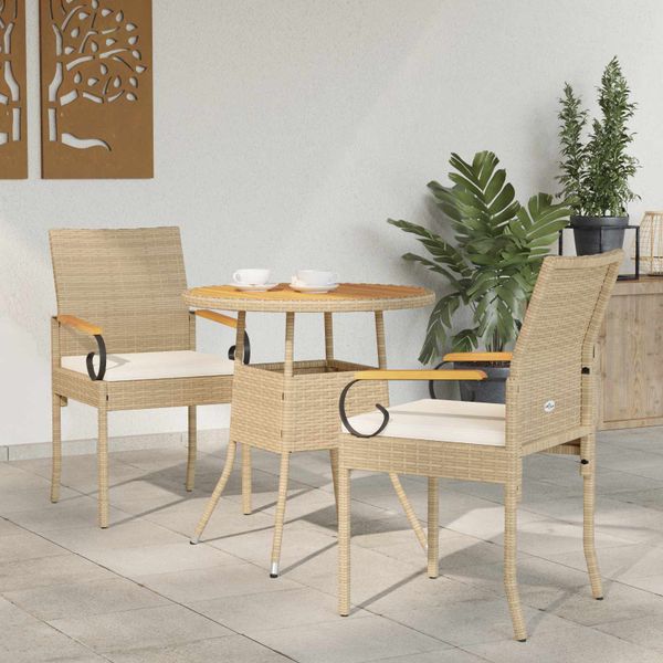 vidaXL Záhradné kreslá s vankúšom 2 pcs Bežová a smotanovo biela