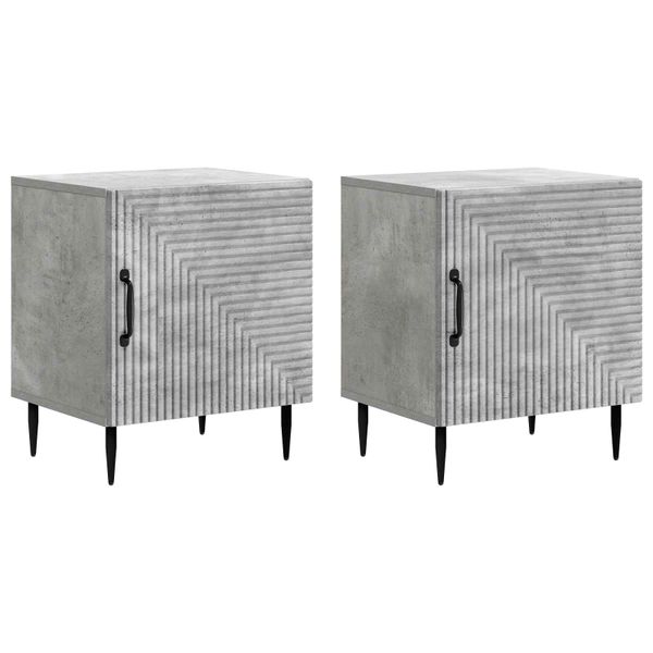 vidaXL Nočný stolík 2 pcs Betónovo sivá 43 x 34,5 x 50 cm