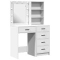 vidaXL Toaletný stolík 2 ks Biela 50 x 41 x 135 cm Kompozitné drevo