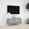 vidaXL TV nástenná skrinka s LED svetlami betónovo sivá 100x31x38 cm