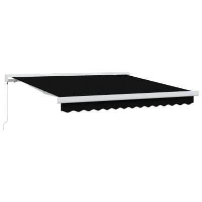 vidaXL Sklopná markíza Čierna 300 x 250 cm Plátno a hliník