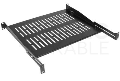 Polica do racku NEKU 1U 19" 350mm (450mm), nastaviteľná, čierna Police do racku NEKU 1U 19" 350mm (450mm), nastaviteľná, čierna