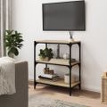vidaXL Knižnica dub sonoma 60x33x70,5 cm spracované drevo a oceľ