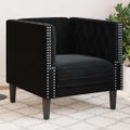 vidaXL Pohovka Chesterfield čierna zamat