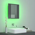 vidaXL LED kúpeľňová zrkadlová skrinka lesklá sivá 40x12x45 cm akryl