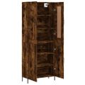 vidaXL Vysoká skrinka dymový dub 69,5x34x180 cm spracované drevo