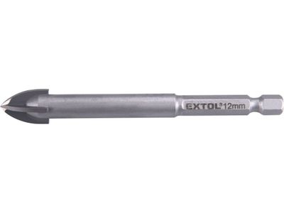 Vrták na sklo a keramiku karbidový, O 12mm EXTOL-PREMIUM