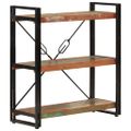 vidaXL Knižnica s 3 policami 77x30x80 cm recyklovaný masív a železo