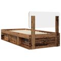 vidaXL Rám postele Staré drevo 90 x 190 cm Masívne borovicové drevo