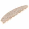 vidaXL Schodové rohože 15 ks 65x21x4 cm biele a hnedé polkruhové, veľké