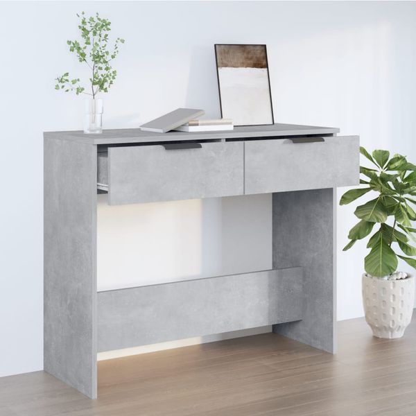 vidaXL Konzolový stolík betónovo sivý 90x36x75 cm spracované drevo