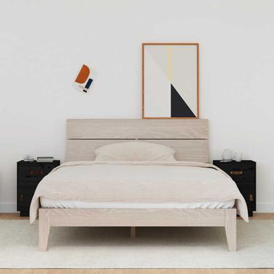 vidaXL Nočné stolíky 2 ks čierne 40x34x55 cm borovicový masív