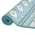 vidaXL Vonkajší koberec aqua a biely 100x200 cm obojstranný dizajn
