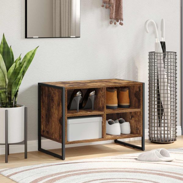 vidaXL Skriňa na topánky Dymová dub 60 x 35 x 44 cm Kompozitné drevo
