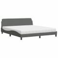 vidaXL Posteľ s matracom Dover tmavosivá 180x200 cm látka