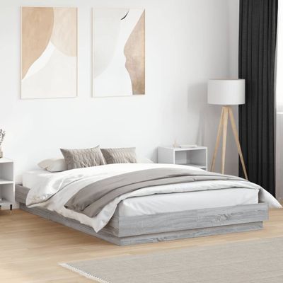 vidaXL Rám postele s LED svetlom sivý sonoma 160x200 cm