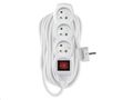Predlžovací kábel EMOS P1310 / 10 m / 3 zásuvky / s vypínačom / biely / PVC / 1 mm2