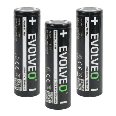 EVOLVEO LiPower 217 Max 5000 - Li-ion batéria 21700 (3.7 V / 5000 mAh) 3 ks