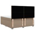 vidaXL Boxspring posteľ s matracom kapučínová 200x200 cm umelá koža