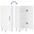 vidaXL Komoda biela 34,5x34x90 cm spracované drevo