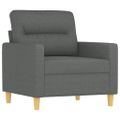 vidaXL Kreslo s podnožkou tmavosivé 60 cm látkové