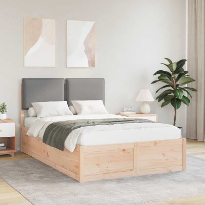 vidaXL Rám postele s čalúneným čelom Svetlosivá 120 x 200 cm
