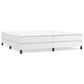 vidaXL Posteľný rám s boxspringom biely 200x200 cm umelá koža
