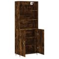 vidaXL Vysoká skrinka dymový dub 69,5x34x180 cm spracované drevo
