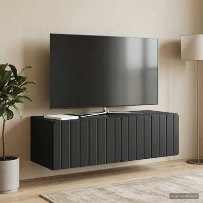 vidaXL Nástenná TV skrinka 98 x 41 x 30 cm Čierna Kompozitné drevo