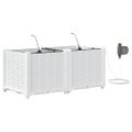 vidaXL Záhradný kvetináč 2 ks Biela 80 x 40 x 37,5 cm PP