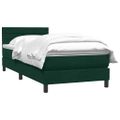 vidaXL Posteľný rám boxsping s matracom tmavozelený 100x210 cm zamat