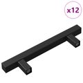 vidaXL Rukoväť skrine 12 ks Čierna 150 x 12,3 x 35,2 mm Nerezová oceľ