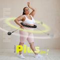 Sada čiernej masážnej Hula Hoop so závažím HMS HHW11 a zoštíhľujúceho bedrového pásu HMS BR163 PLUS SIZE