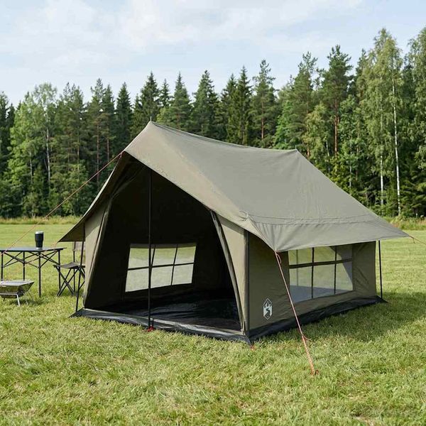 vidaXL Stan chata Armádna zelená 340 x 246 x 210 cm Polybavlna