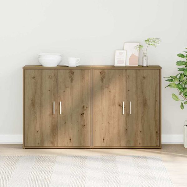 vidaXL Servírovacia skriňa 2 pcs Remeselný dub 60 x 31 x 70 cm