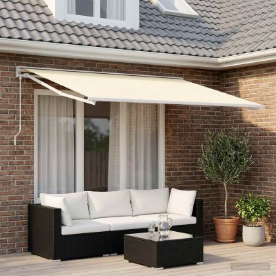 vidaXL Náhradná látka na markízu Krémová 300 x 250 cm Polyester