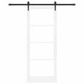 vidaXL Posuvné dvere 83 x 211 cm Masívne borovicové drevo a sklo Biela
