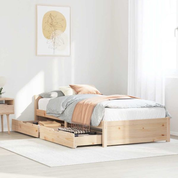 vidaXL Posteľ bez matraca 75x190 cm masívna borovica