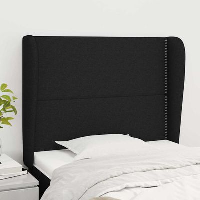 vidaXL Čelo postele so záhybmi čierne 103x23x118/128 cm látka