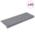 vidaXL Schodové rohože 30 ks 65x21x4 cm svetlosivé s obdĺžnikovým okrajom