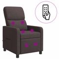 vidaXL Masážne relaxačné kreslo Tmavohnedá Látka