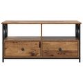 vidaXL TV skrinka Staré drevo 90 x 33 x 45 cm Inžinierske drevo a oceľ
