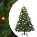 vidaXL Umelý vianočný stromček s 150 LED-i Zelená 150 cm PE a PVC