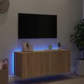 vidaXL TV nástenná skrinka s LED svetlami dub sonoma 100x35x41 cm