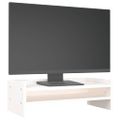vidaXL Stojan na monitor biely 50x24x16 cm masívna borovica