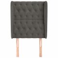 vidaXL Čelo postele so záhybmi tmavosivé 83x23x118/128 cm zamat